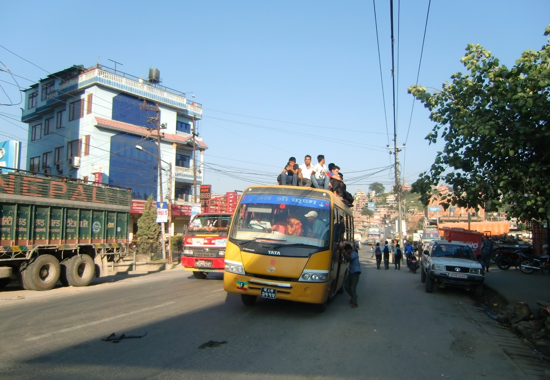 Straatbeeld in Nepal