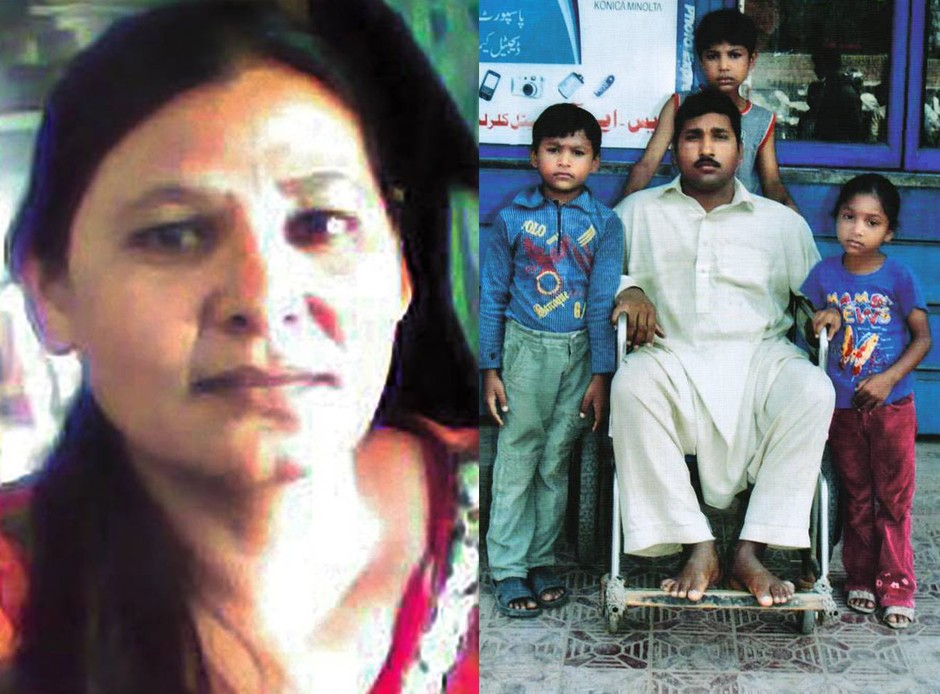 Shagufta, haar man Shafqat en drie van hun kinderen