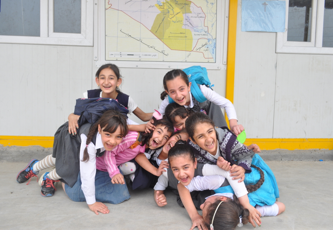 Meisjes in het vluchtelingenkamp