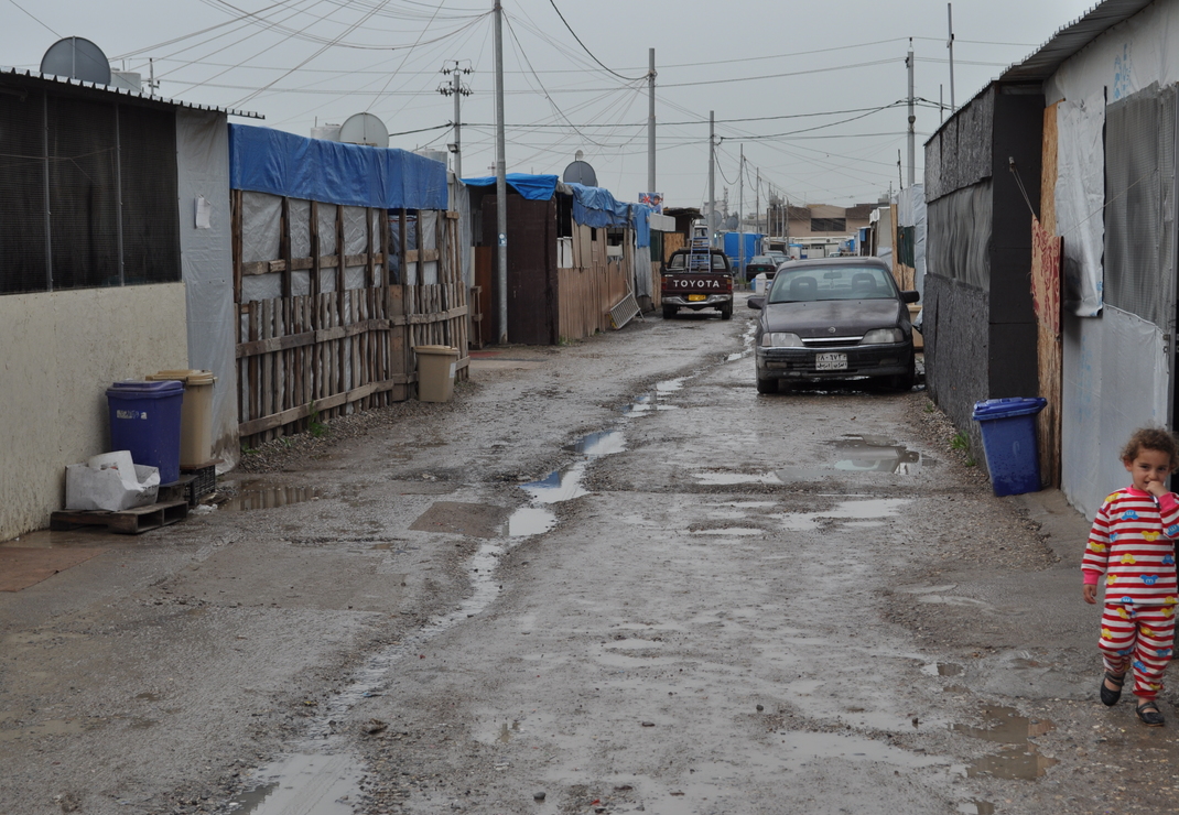 Het vluchtelingenkamp nabij Erbil