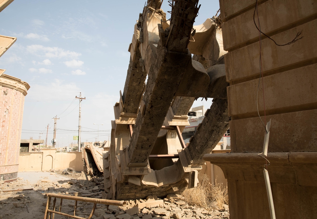 Een kerkgebouw in Qaraqosh