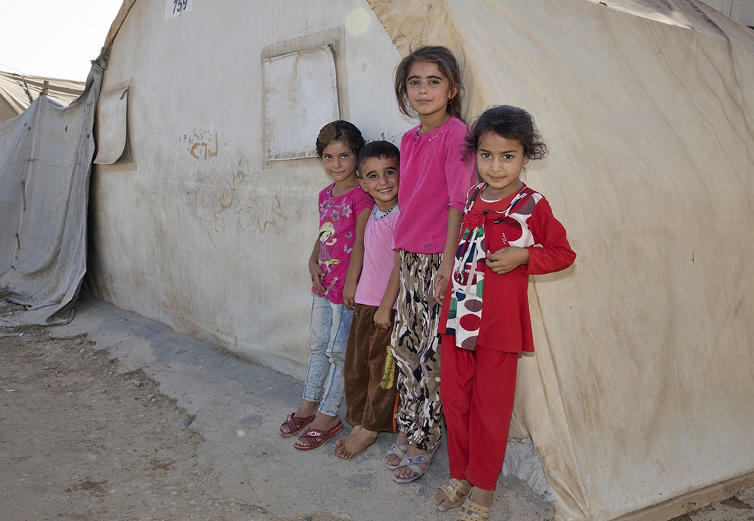 Iraakse kinderen verdreven uit hun dorp