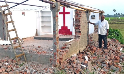 Kerk in India verwoest